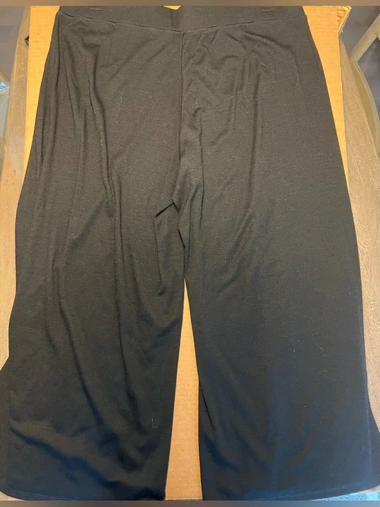 Eileen Fisher Pants Pull On Wool Black Wide Leg Size Large - Picture 9 of 10